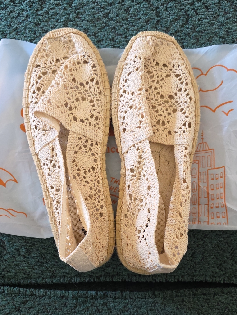 Soludos Woven Crochet Espadrilles - Cream Size 8-8.5